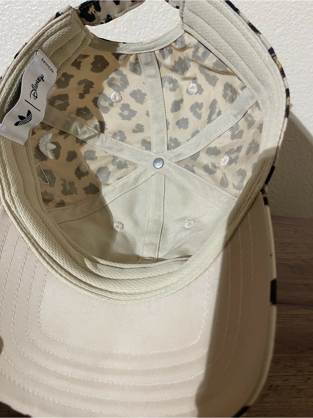 Adidas & Disney  Kids Leopard Print Beige Cap with White Trefoil